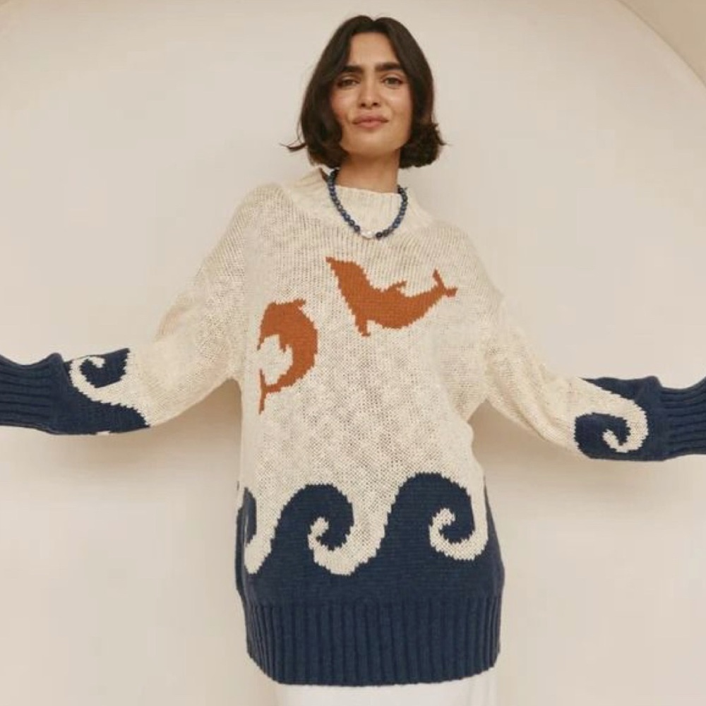 VRG GRL Ace Of Something Knit Jumper Natural